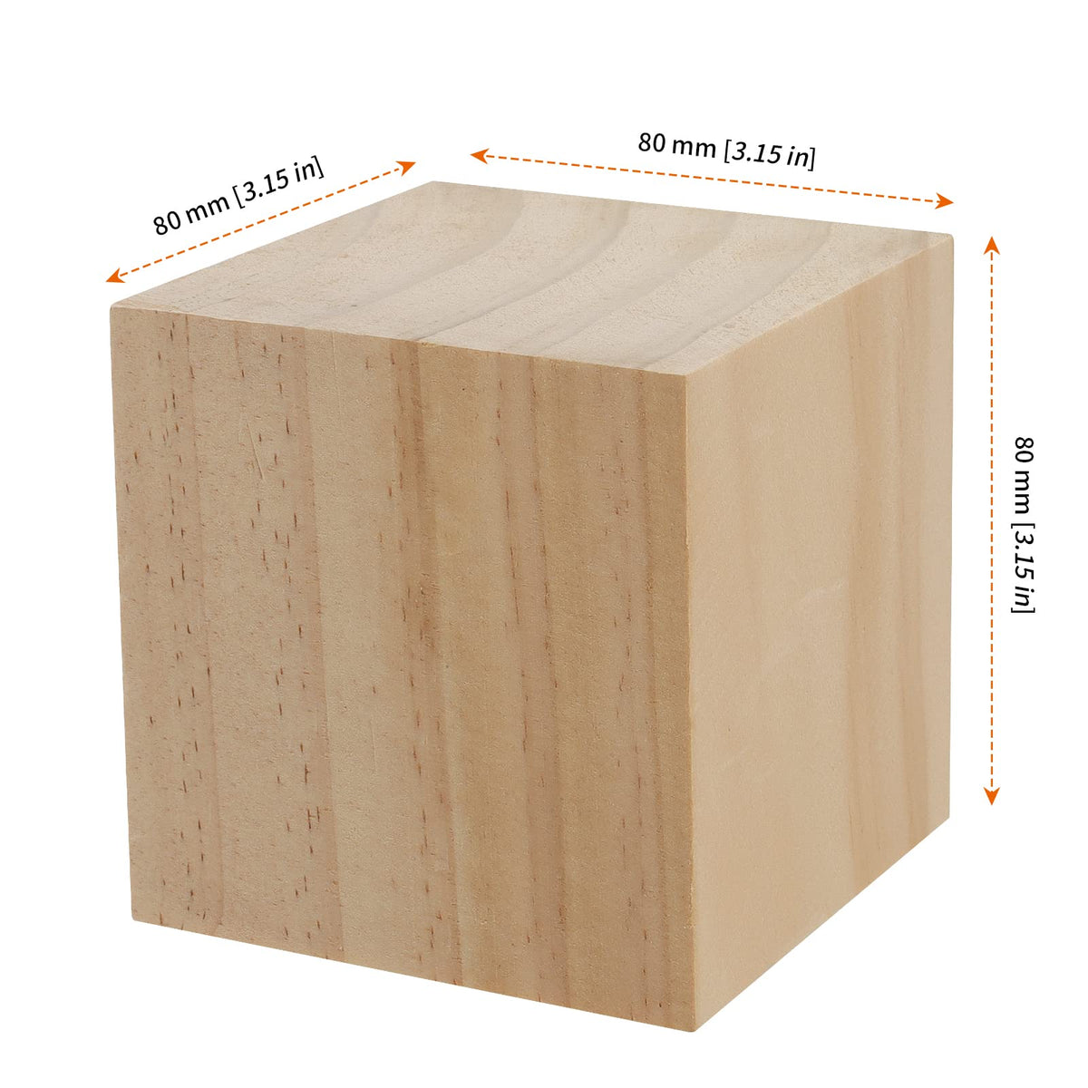 HOZEON 8 PCS 3 Inch Wooden Cubes, Natural Unfinished Wood Blocks, Large Wood Square Blocks for Crafts, Painting, Puzzle Making, Decorating, DIY Projects