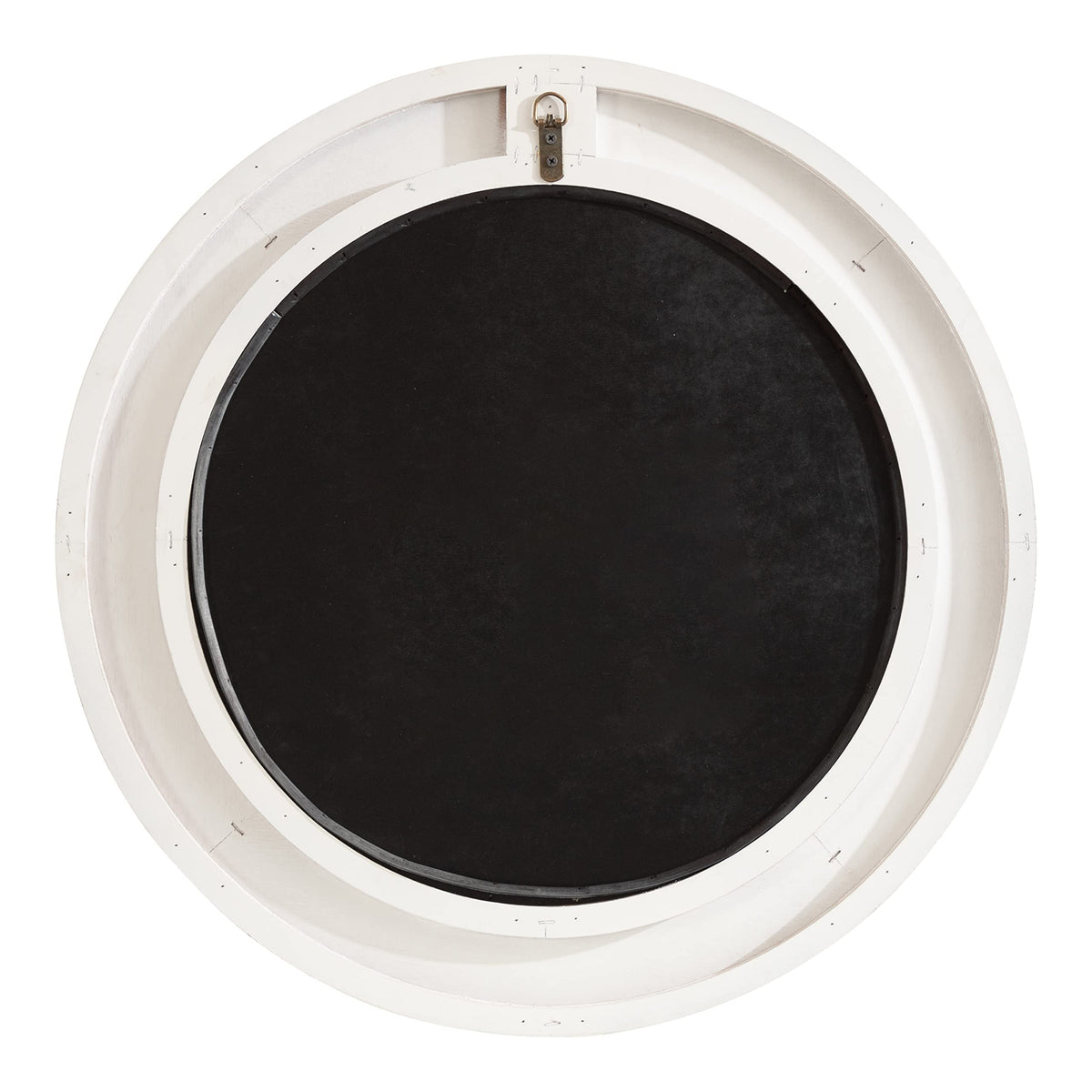 Kate and Laurel Engrahm Rustic Engraved Wooden Round Mirror, 26 Inch Diameter, Rustic Brown and White, Modern Farmhouse Distressed Circle Mirror for Use as Bathroom Mirror for Over Sink