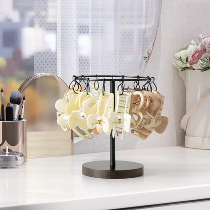 Dahey Metal Claw Clip Organizer Holder Stand Storage Display Hair Accessories Bedroom Bathroom College Dorm Room Decor for Women and Girls, Brown