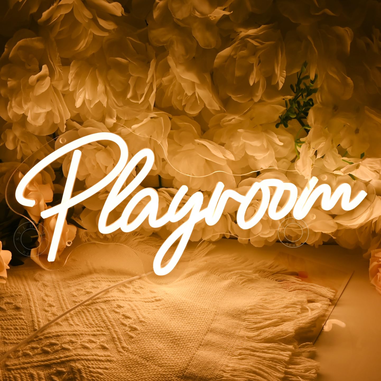 SYLHOME Playroom Led Neon Light Sign Nursery Kids Room Bedroom Classroom Game Room Wall Sign Decor Birthday Christmas Gifts 15.75" X 7.28" USB Warm White