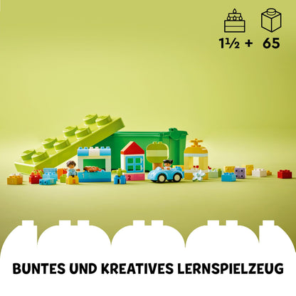 LEGO DUPLO Brick Box - Educational Stacking Toys for 1+ Year Old Boys & Girls - incl. Colourful Number Bricks, a Car & 2 Figures, plus Toy Storage - 10913