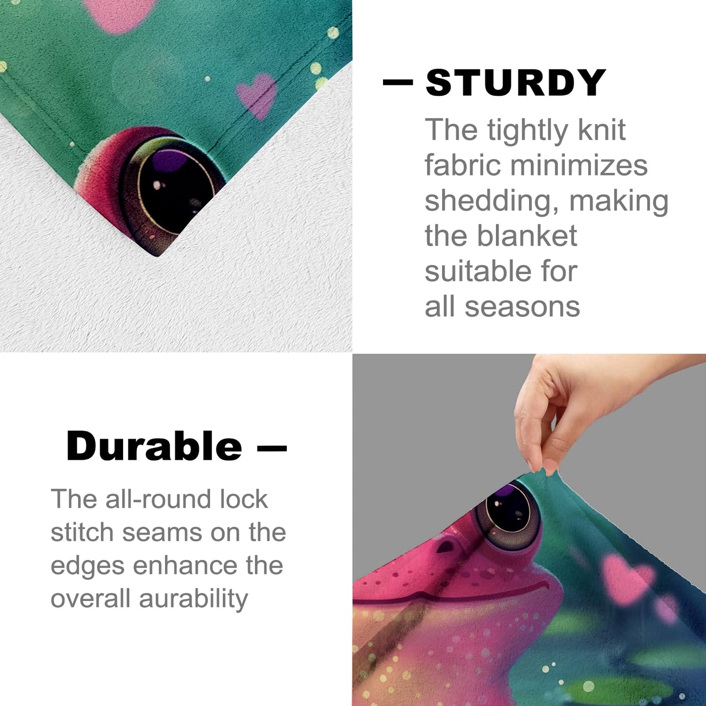 Frog Blanket for Women Men Adults, Flannel Frog Blankets Gifts, Frog with Love Heart Throw Blanket for Sofa Couch Bed Living Room Soft Warm Cozy Frog Decor 60" x 50"