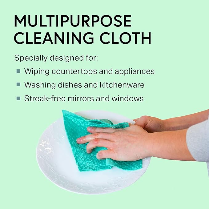 Swedish Wholesale Dishcloths Reusable 8" x 7" Sponge Cloths, Bulk 10 Pack of