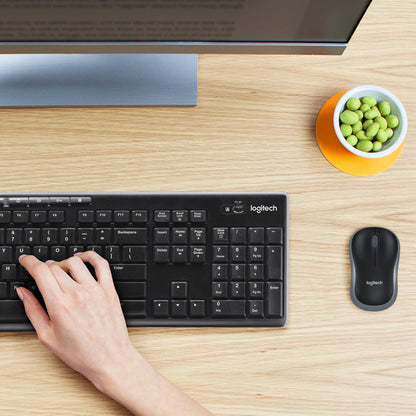 Logitech MK270 Wireless Keyboard and Mouse Combo for Windows, QWERTY US International Layout - Black