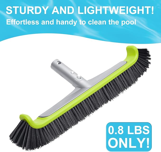 Sepetrel 17.5" Pool Brush Head for Cleaning Walls, Heavy Duty Inground/Above