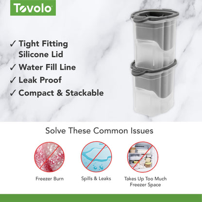 Tovolo Skull Shaped Ice Molds, Set of 2 - Large Skull Ice Mold Gift - Unique Ice Mold Chills Drinks - Odor-Free Freezer Storage, Dishwasher-Safe