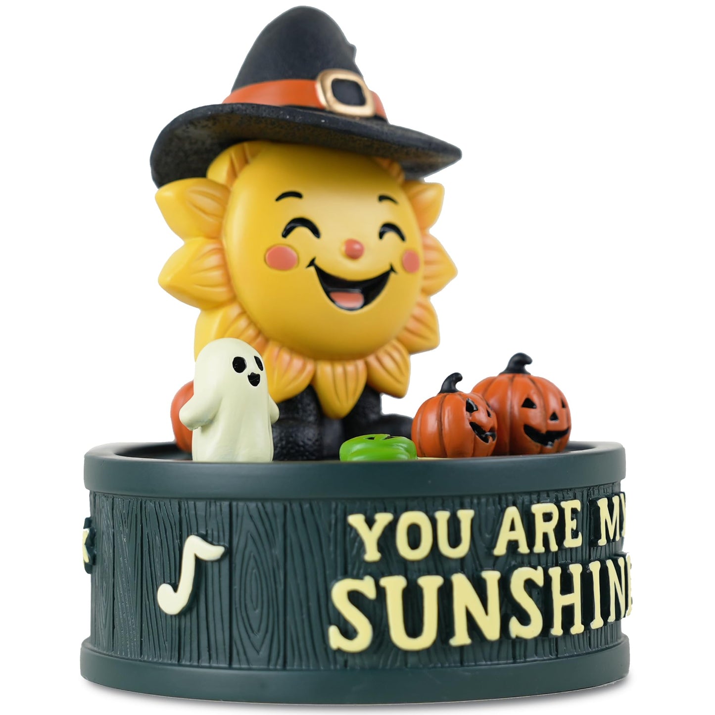 You are My Sunshine Halloween Music Box – Hand-Crank Resin Figurine, Cute Sunflower Pumpkin Theme Gift for Her, Kids & Home Décor, Seasonal Yet Timeless Keepsake