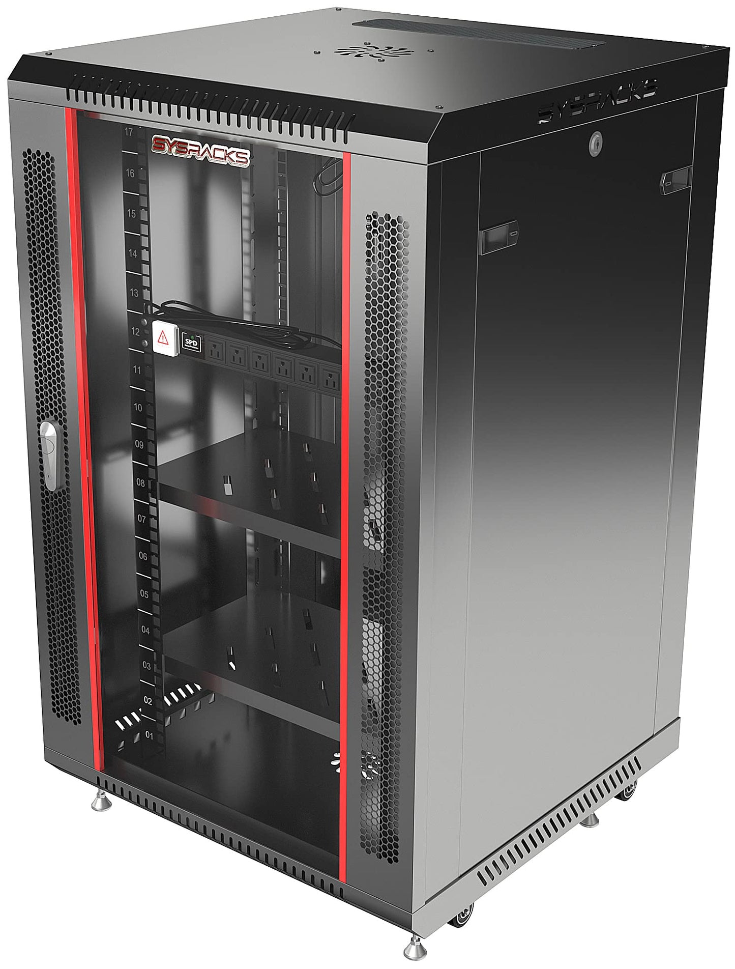 18U Wall Mount Home Lab Server Rack – 19" Locking Network Cabinet, 18" Deep Router & AV Rack with Fan, PDU and Shelf for NAS, Switches and Home Network Equipment