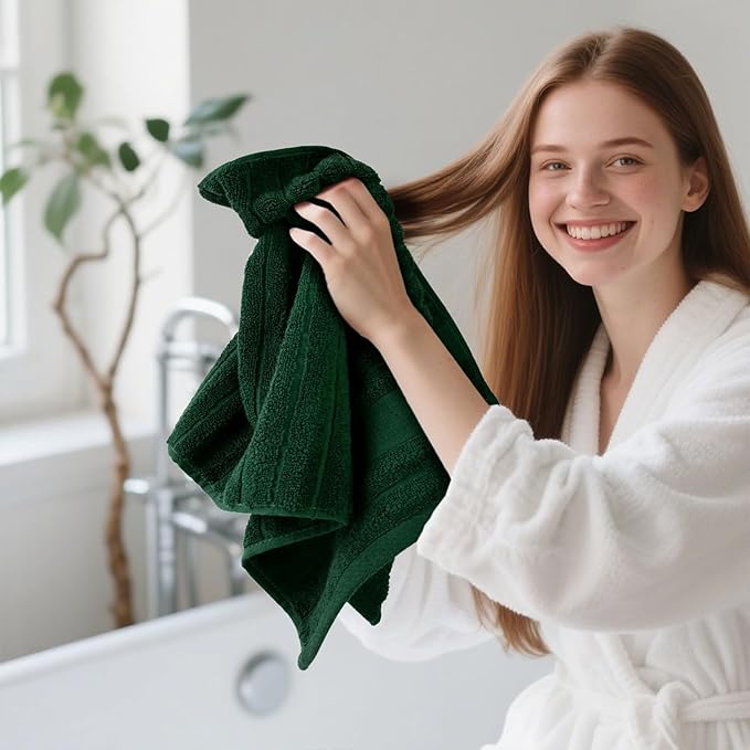 Jacquotha 2-Pack Hand Towels Ribbed – Kitchen & Bathroom Premium Cotton Towels