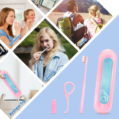 Chaomi Orthodontic Care Kit for Invisalign Users – Includes V-Shape Toothbrush, 2 Flavored Chewies, Aligner Removal Tool, Breathable Retainer Case – Portable Dental Cleaning Set for Travel & Daily Use