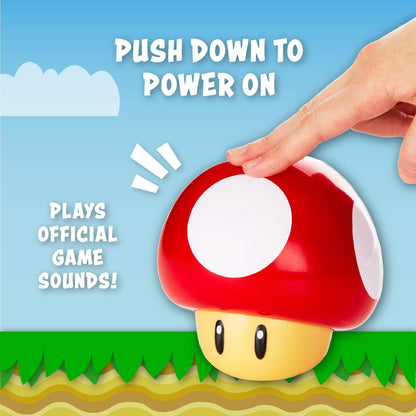 Super Mario Brothers Mushroom Figure Light - Officially Licensed Collectable Movie Merchandise With Sound, Gifts For Boys, Kids Bedroom Accessories | Paladone