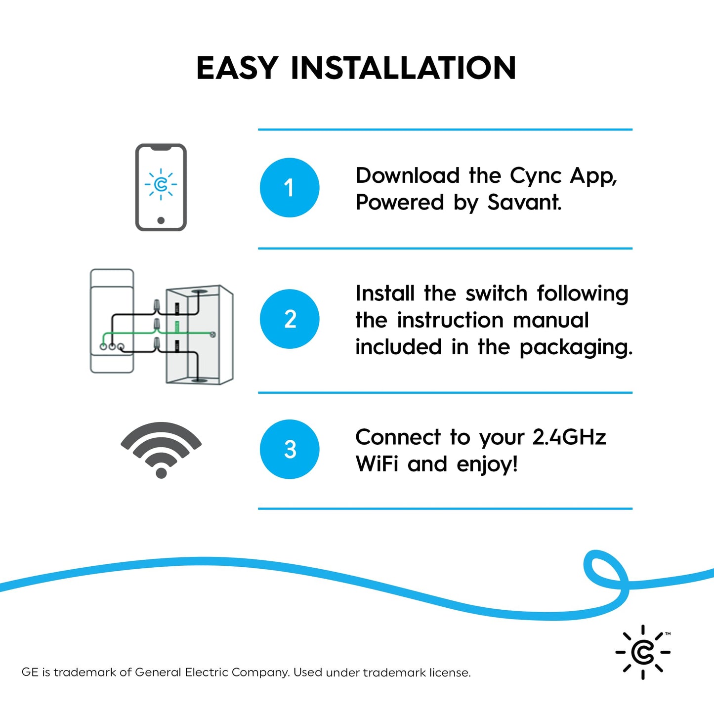 GE CYNC Smart Dimmer Light Switch & Motion Sensor, No Neutral Wire Required, Bluetooth and WiFi 3-Wire Switch, Works with Amazon Alexa and Google Home, White (1 Pack)