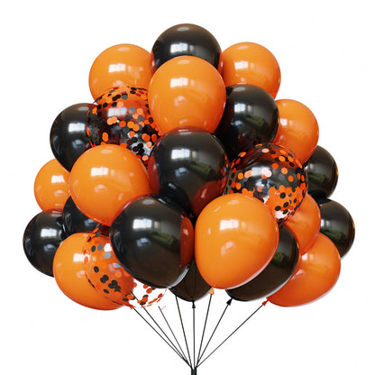 Orange and Black Balloons, Halloween Balloons Set, 67pcs 12 Inch Black Orange Confetti Balloon for Halloween Celebration Trick or Treat Party Spooky Ghost Party Bar Anniversary Graduation Decoration