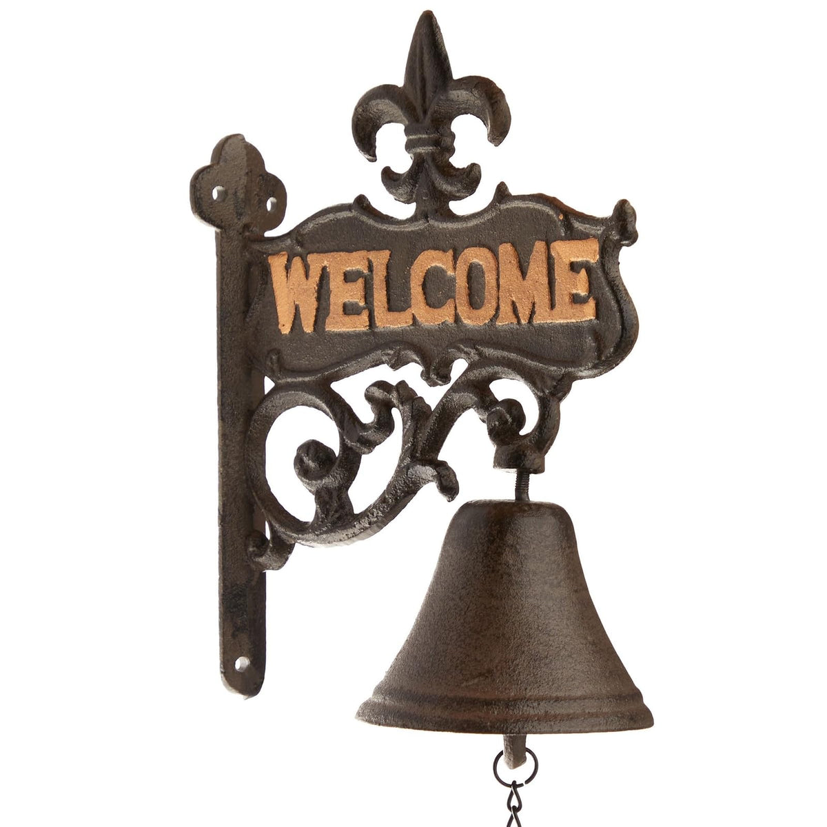 Juvale Dinner Bell Outdoor - 6.7 x 8.9 x 0.8 in, Black Cast Iron, Antique Style - Outdoor Welcome Bell for Front Porch & Wall Decor