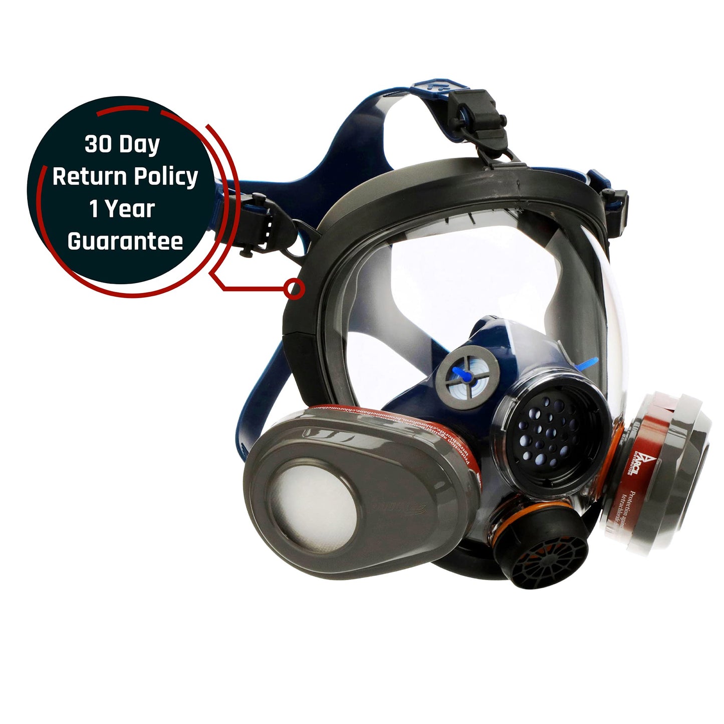 Parcil Distribution PT-101 Full Face Respirator Mask with Filters – Professional Grade Protection for Chemical Handling, Painting, Industrial Use, and Emergency Preparedness