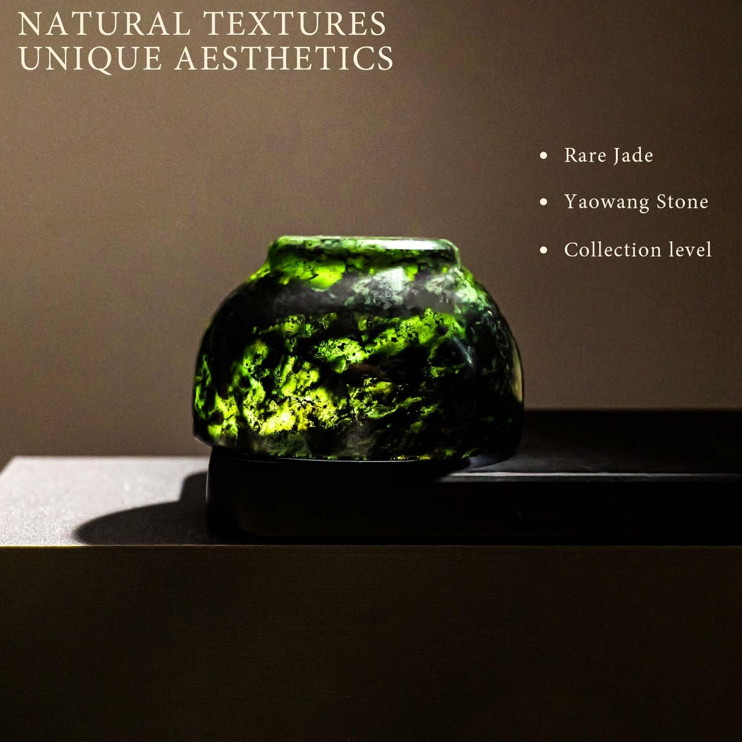 Runyangshi 2PCS Natural Jade Tea Cup Set Green Jade Healing Crystal Water Cup Hand Carved Bowl Gongfu Tea Set Reiki Meditation Home Decor Gift (atrovirens)