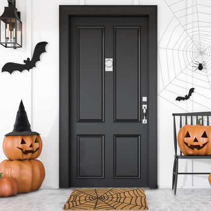 UTOWO Spider-Web Doormat for Halloween Outdoor Entry Decor Synthetic-Coir Frontdoor-Mats Non-Slip Porch/Farm/Garden Acc 17X29in
