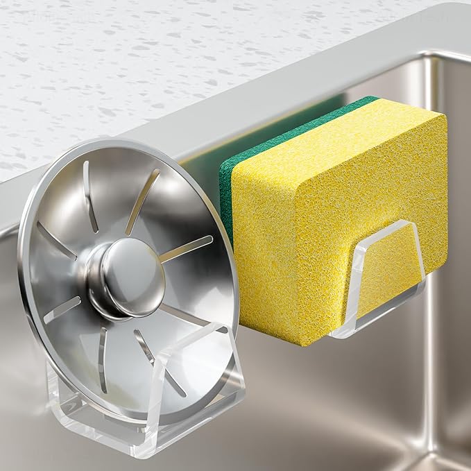 NiHome Clear Acrylic Kitchen Sink Sponge Holders 2PCS