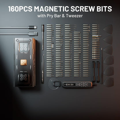 EZARC Electric Screwdriver Set, 181 in 1 Cordless Precision Screwdriver Set with 160 Magnetic Bits & 3 Torque, Power Screwdriver Repair Tool Kit for Phone Laptop Camera Watch Computer