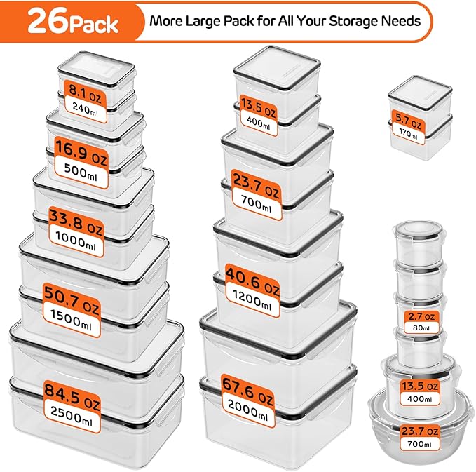 52 PCS Food Storage Container