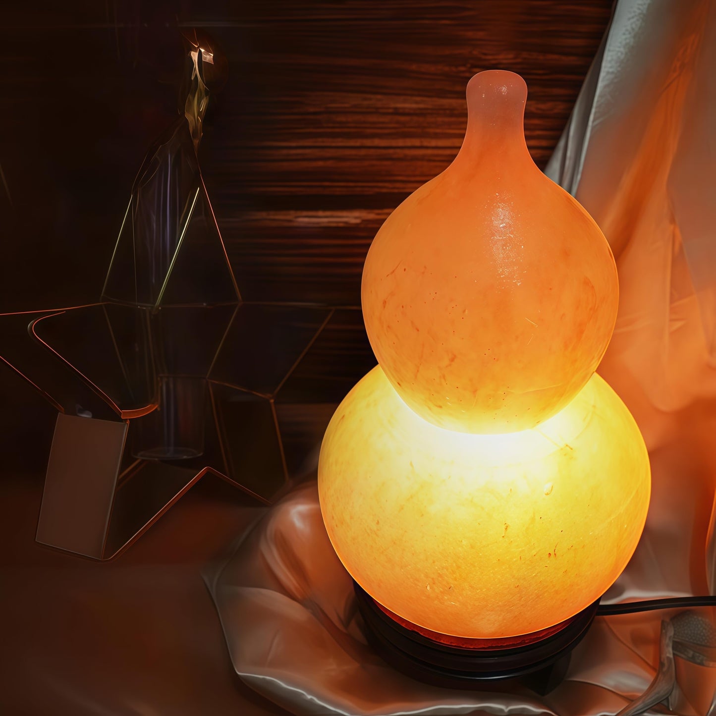 Top Himalayan Salt Lamp, Wu Lou Hu Lu Gourd, Hu Lou Cucurbit, HuLu, Feng Shui Statue, Feng Shui Decor & Gifts for Home, Chinese Decor & Gifts, Chinese New Year, Bring Good Luck, Healthy, Wealth