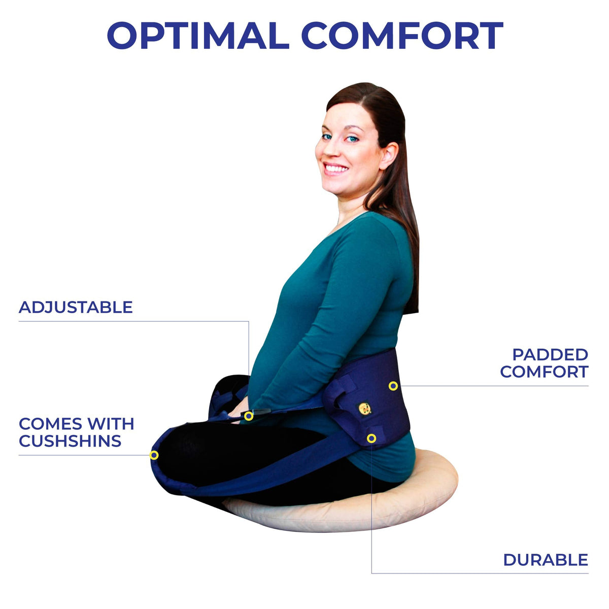 Nada-Chair Back-Up with CushShins Back Support and Posture Corrector Turns to Convertible Pouch Bag (Navy)