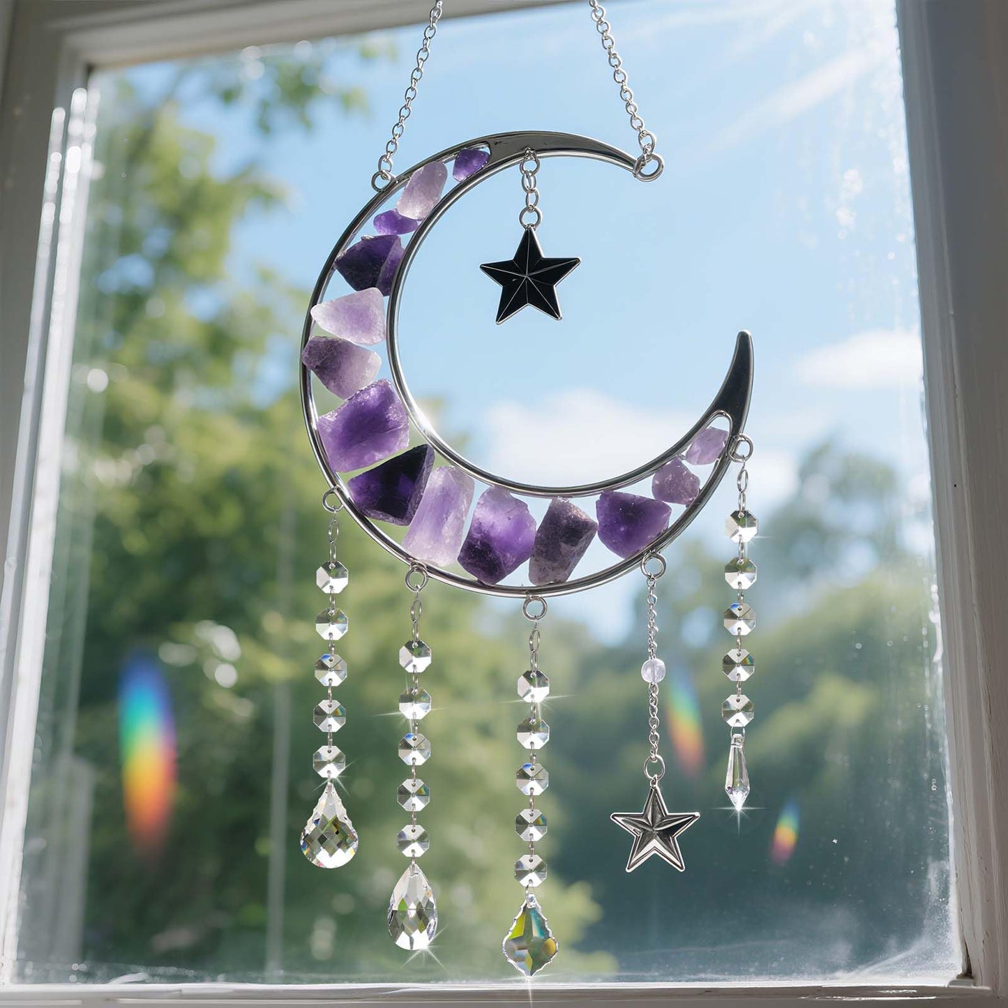 20 Pcs Crystal Prisms Hanging Assortment, Clear Teardrop & Icicle Chandelier Replacement Parts with Hooks, Multi-Shape Suncatchers for Windows Lamps Christmas Tree Home Party Decor (Clear, 20 Pcs)
