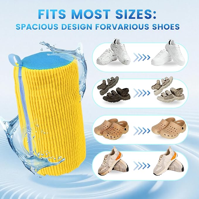 2PCS Shoe Washing Machine Bag, Laundry Bags Durable Zipper