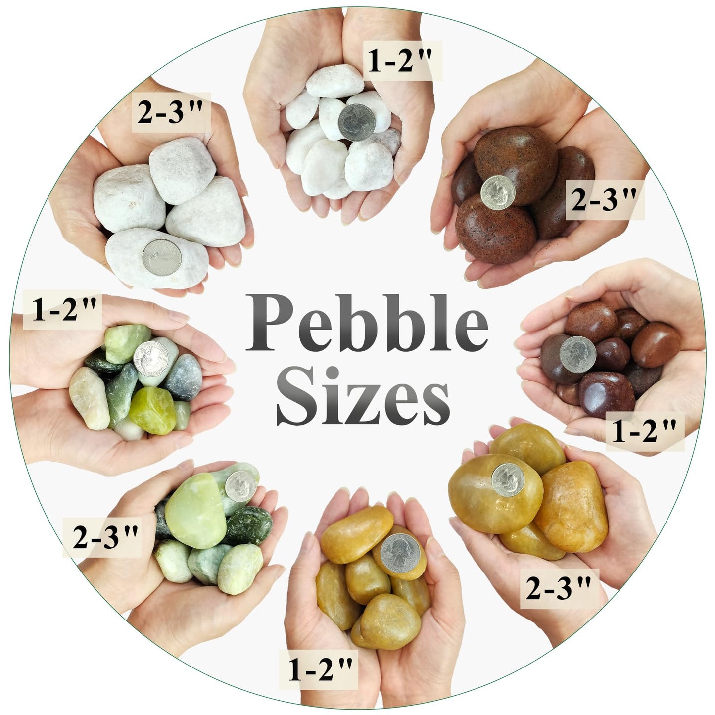 FANTIAN 5 lbs Red River Rocks, 2-3 Inch Large Pebbles for Indoor Plants, Decorative Rocks Stones for Landscaping, Vases, Aquariums, Fountains, Pathways, Backyard and Garden