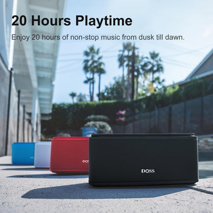 DOSS SoundBox Touch Wireless Bluetooth Speaker-12W HD Sound with Rich Bass, IPX5 Waterproof, 20H Playtime, Handsfree, for Gatherings, Home, Office, Outdoor, Travel-Black