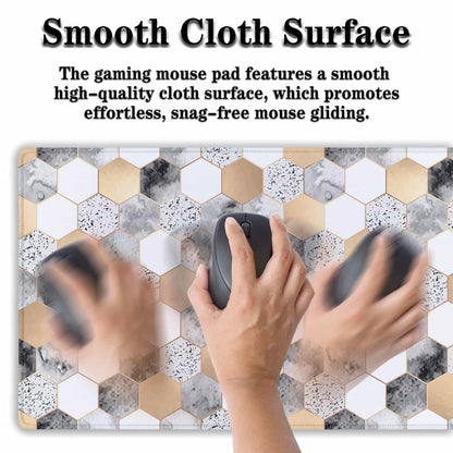 Samgula XXL Mouse Pad Desk Mat Large Gaming Mouse Pads Computer Mats 900X400 Mousepad Non-Slip Rubber Base Waterproof with Stitched Edges 35.4" X 15.7" for Game Office, Geometric Abstract