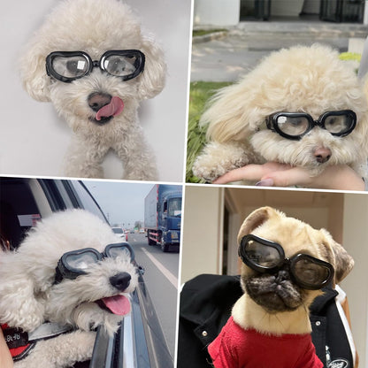 PETLESO Dog Sunglasses for Small Dogs Waterproof Anti-UV Protective Glasses for Small Dogs - Transparent