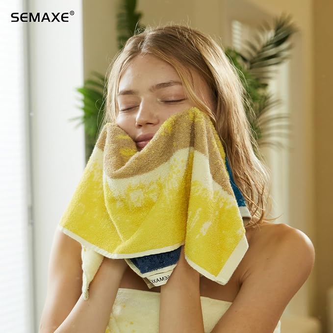 SEMAXE Hand Towels for Bathroom, 100% Cotton Towels