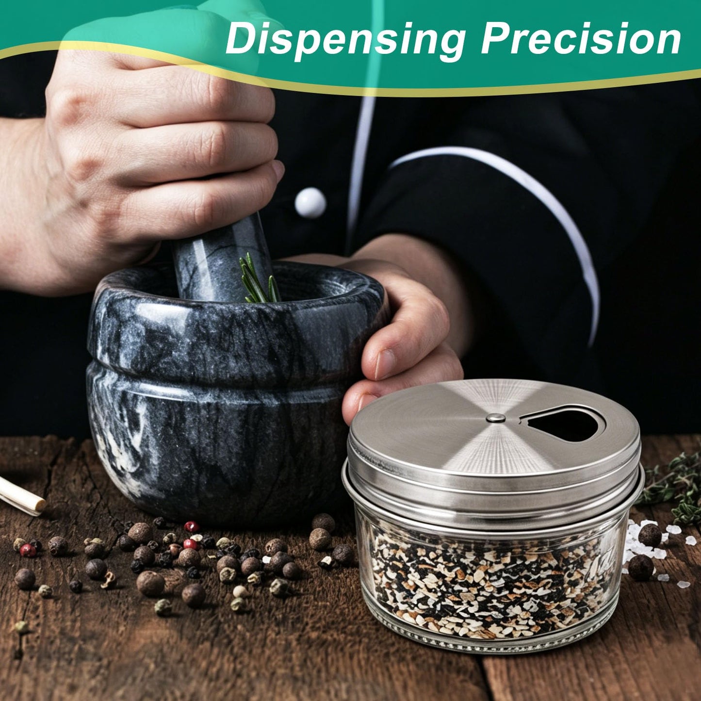 BENLIUDH Adjustable Mason Jar Spice Shaker Lids for Regular Mouth, 4 Pack Stainless Steel Seasoning Dispenser Lids with Shaker and Pour Options for Salt Sugar Seasoning Flour