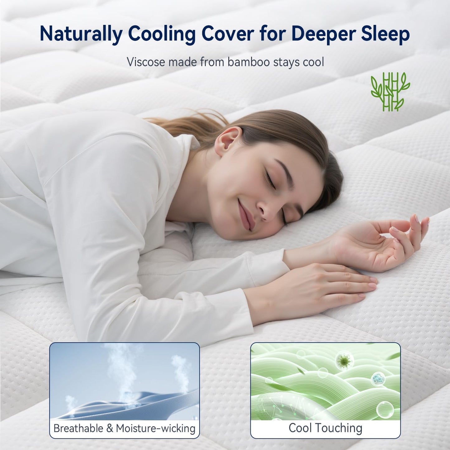 ELEMUSE 3 Inch Full Size Dual Layer Memory Foam Mattress Topper, 2 Inch Cooling Gel Foam, 1 Inch Soft Pillowtop Pad, Pressure Relief Bed Topper for Teen Room, Apartment & Guest Bed, Comfort Support