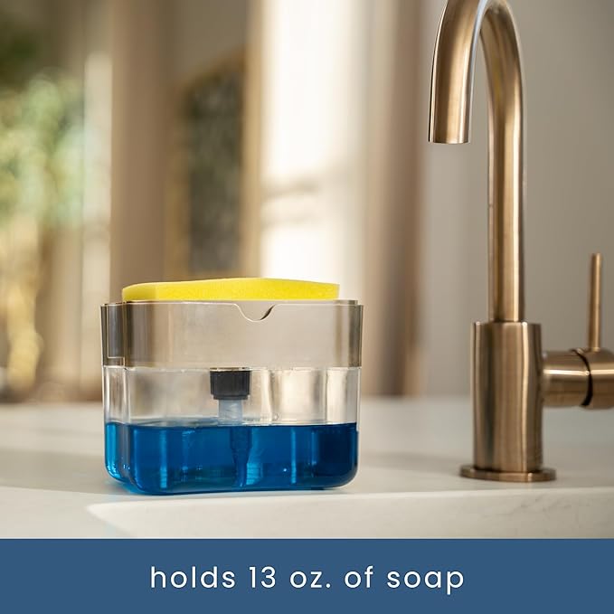 S&T INC. Dish Soap Dispenser and Sponge Holder