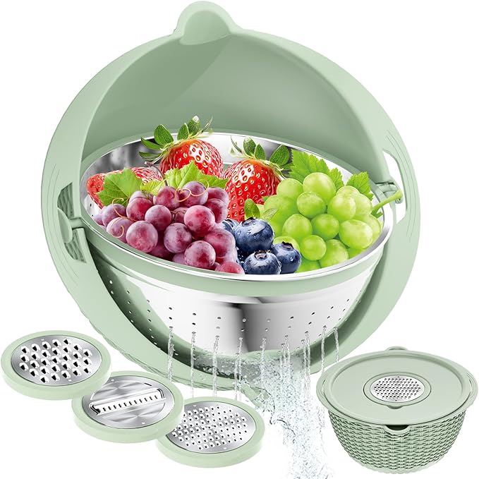 4 in 1 Colander with Bowl Set, Food Strainers and Colanders, Colander