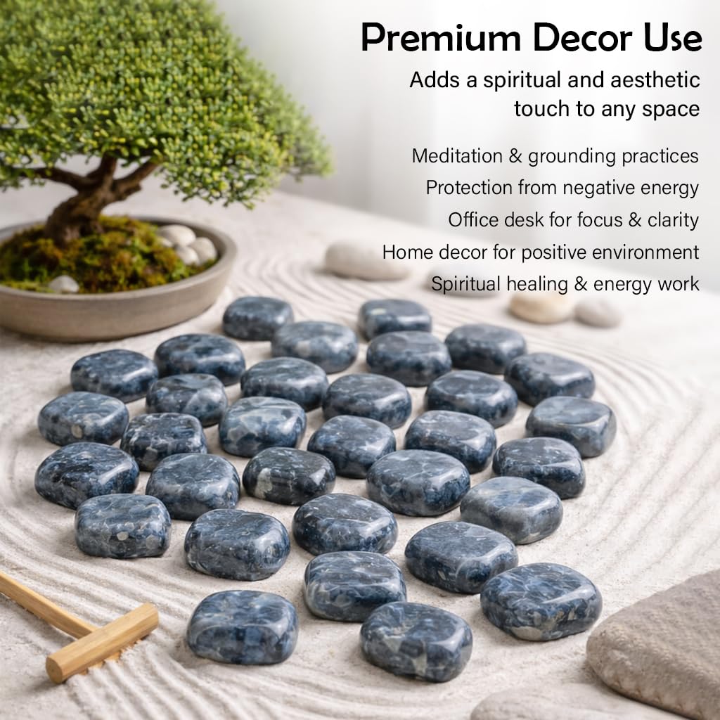 Crocon® 1LB Larvikite Tumbled Stones and Crystals bulk 2000+ Carats Natural Crystal Kit for Reiki Healing Crystal Polished, Tumble Stones, Chakra Balancing, Reiki Gift, Home Decor Size : 2025 mm"