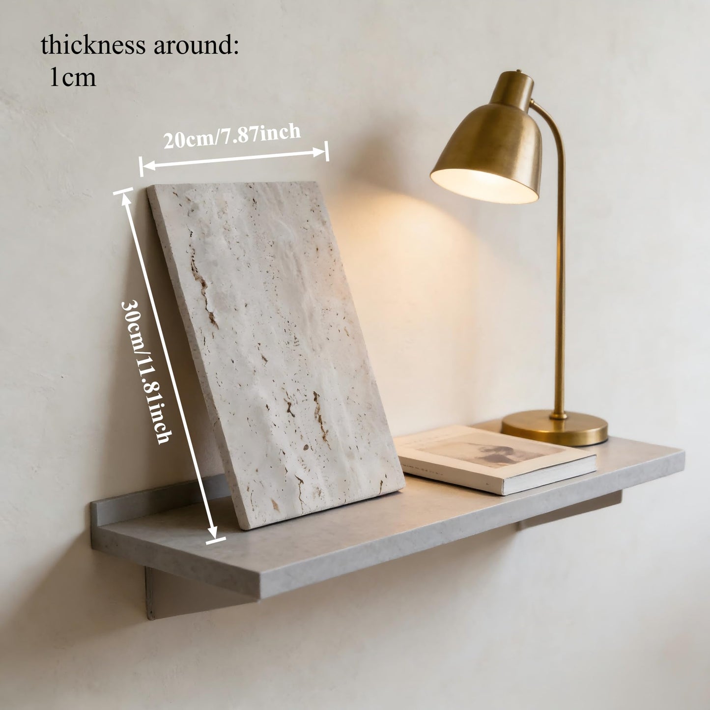 Travertine Display Tile, Single 7.87 x 11.81 Inch Stone Slab