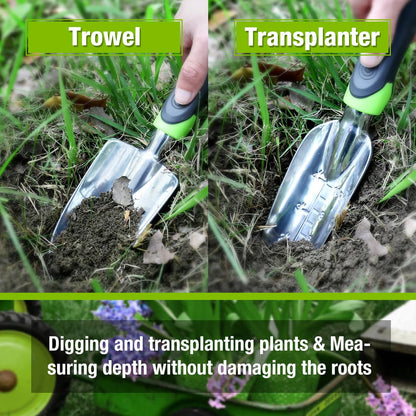 WORKPRO 5 Pcs Gardening Tools Cast Aluminum Garden Set with Fork, Weeder, Claw, Trower, Soil Shovel for Gardener