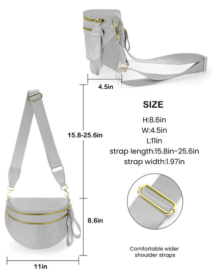 Spacious Nylon Crossbody Bag Bum Bag Handbags Wallets Purses Trendy Shoulder Bag for Women