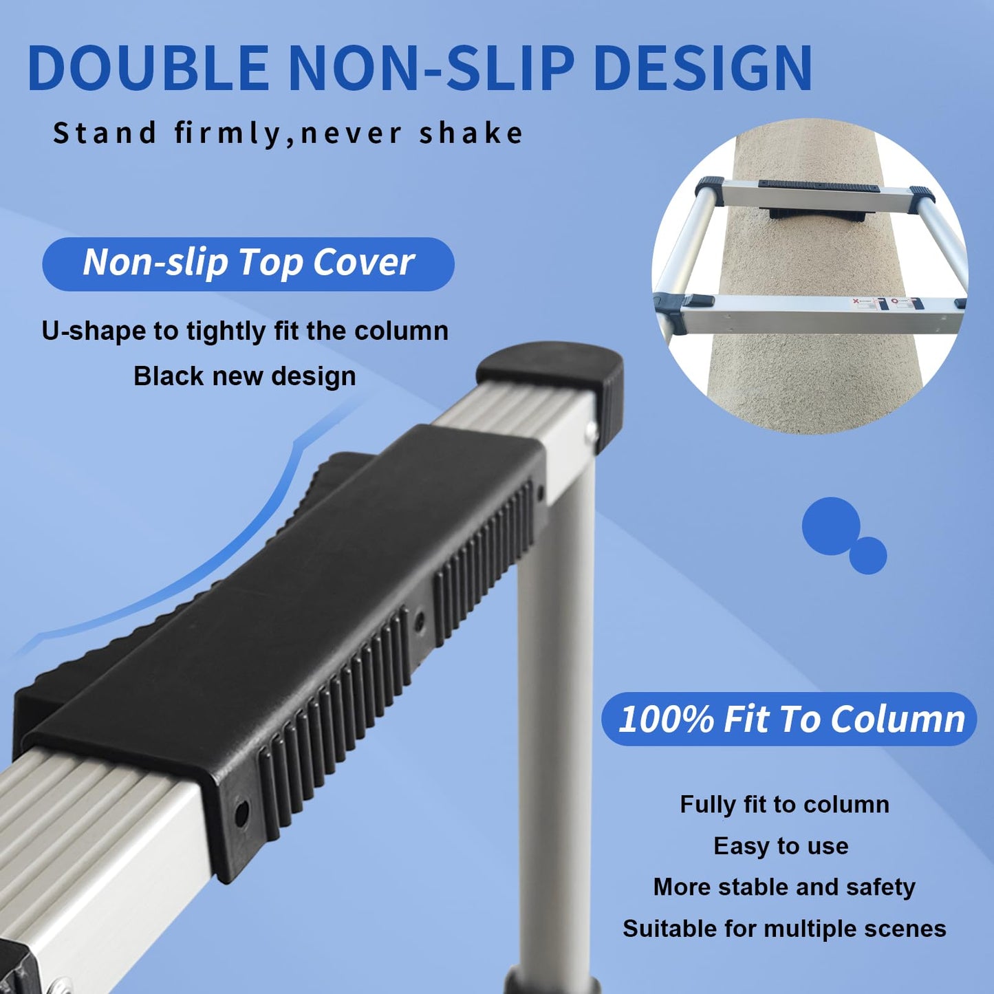 JADDUO Telescoping Ladder 10.5 FT, 330LBS Heavy Duty, Silver