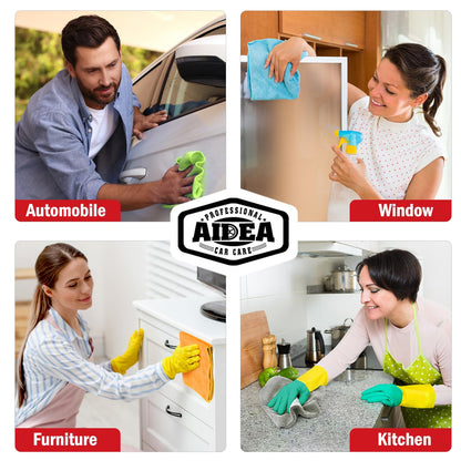 AIDEA Microfibre Cloth 24 Pack-Premium All-Purpose Cleaning Cloths for Cars-Soft & Absorbent Lint Free Streak Free Wash Cloth for House, Kitchen, Windows,30X40CM