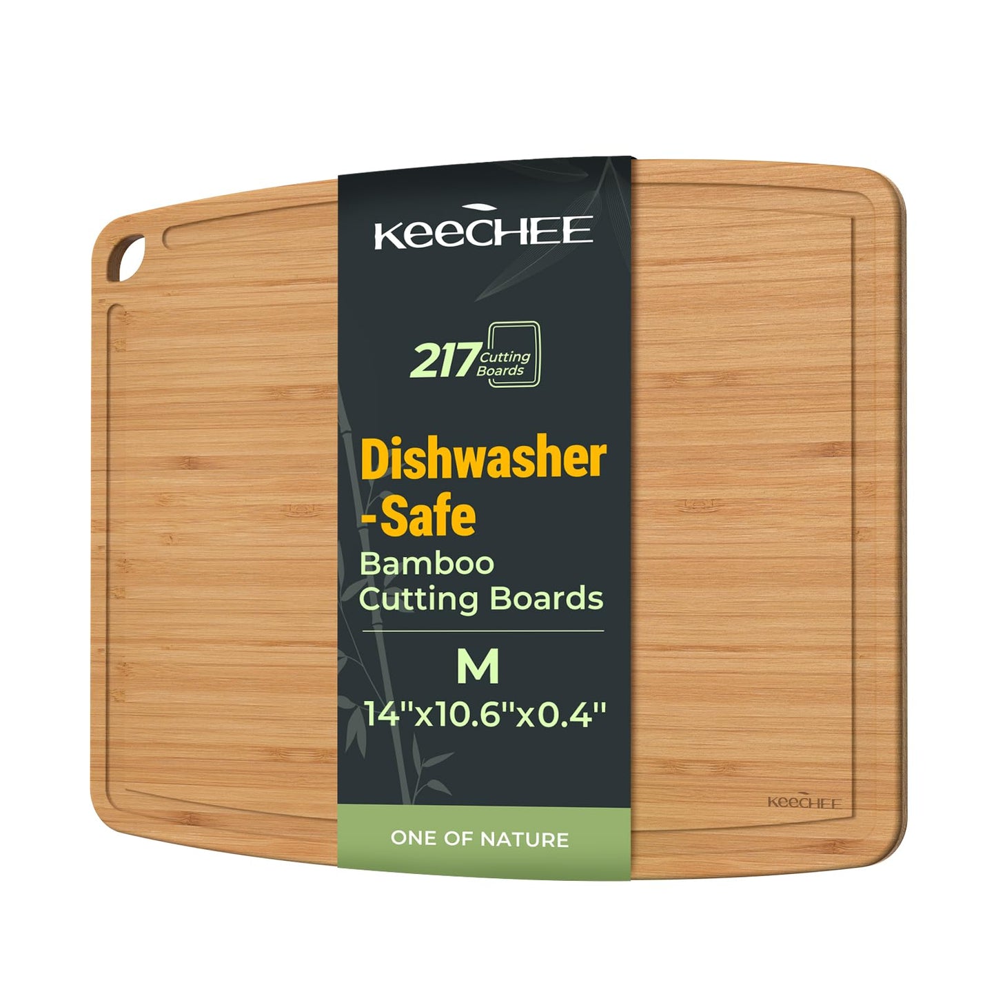 Dishwasher Safe Bamboo Cutting Boards Durable Lightweight Wood Cutting Board for Busy Kitchen, Easy Clean Wooden Chopping Boards with Juice Groove Set of 3 (L+M+S)
