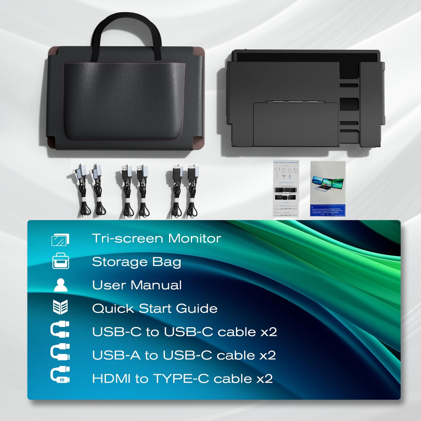 Teamgee S1 Dual Laptop Screen Extender — 14” FHD IPS Portable Monitor for 13–17” Laptops, USB-C/HDMI Plug & Play, Compatible with Windows, macOS & Android, Perfect for Hybrid Work & Travel