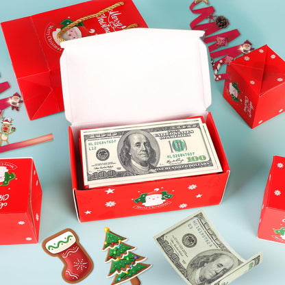 CSMGY Surprise Box Gift for Money, Christmas Surprise Gift Box Explosion, Folding Bouncing Gift Box for Christmas Birthday Anniversary, 12 Bounces Boxes (Red)