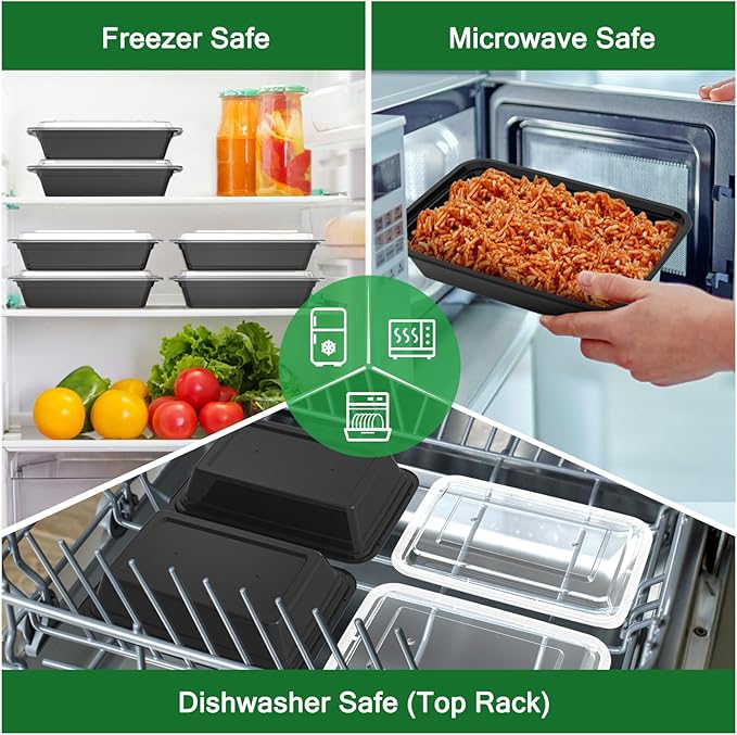 50 Pack 32 oz Meal Prep Containers Reusable