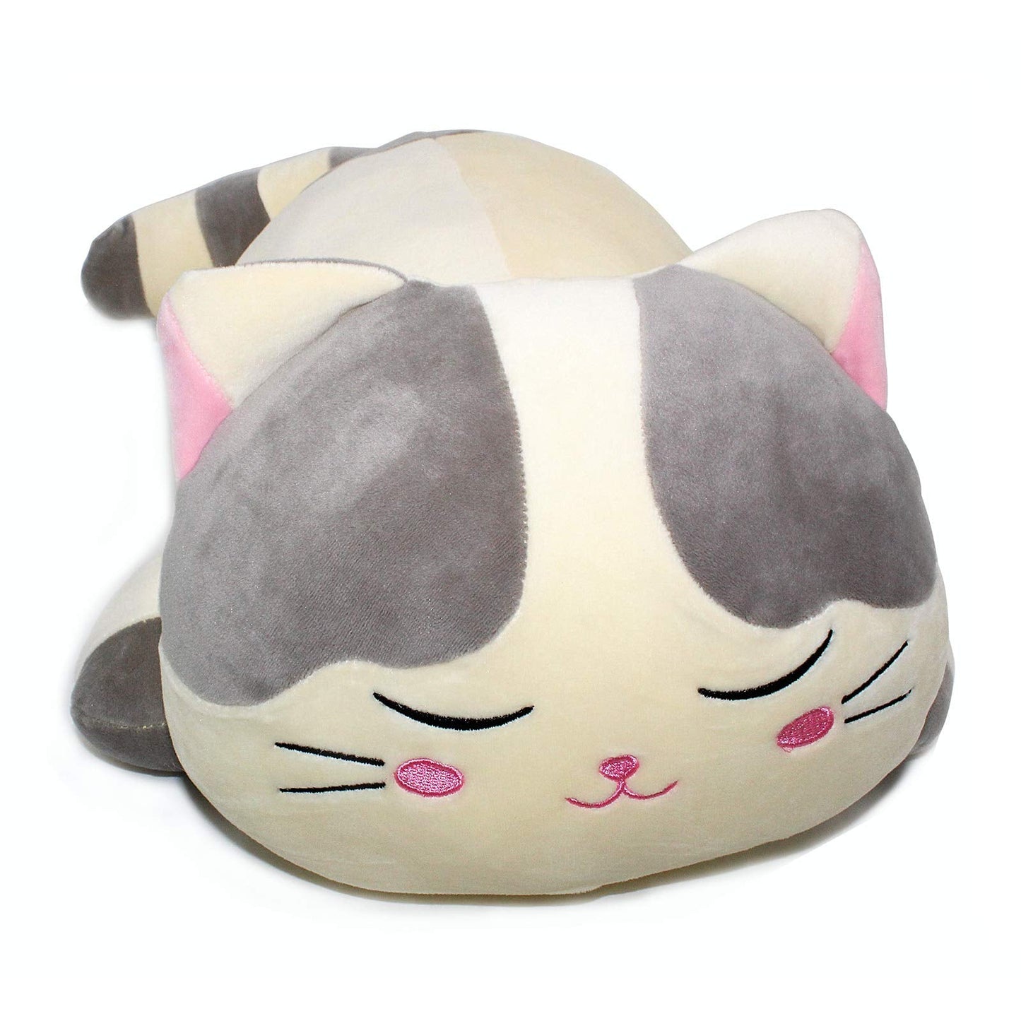Vintoys Sleeping Cat Hugging Pillow Stuffed Animals Plush Soft Toy Grey 23.5"