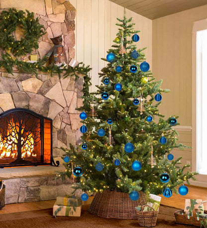 30PCS 2" Christmas Ball Ornaments Shatterproof Blue Christmas Tree Decorations Xmas Tree Balls Halloween Ornaments Décor