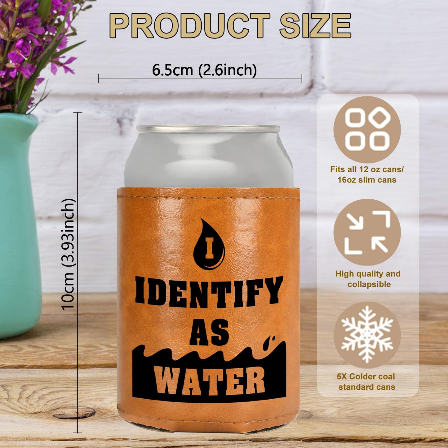 White Elephant Gifts for Adults Leather Can Cooler for Men Christmas Stocking Stuffers Gifts for Dad From Daughter Son Fathers Day Birthday Gag ldeas Funny Retirement Gift
